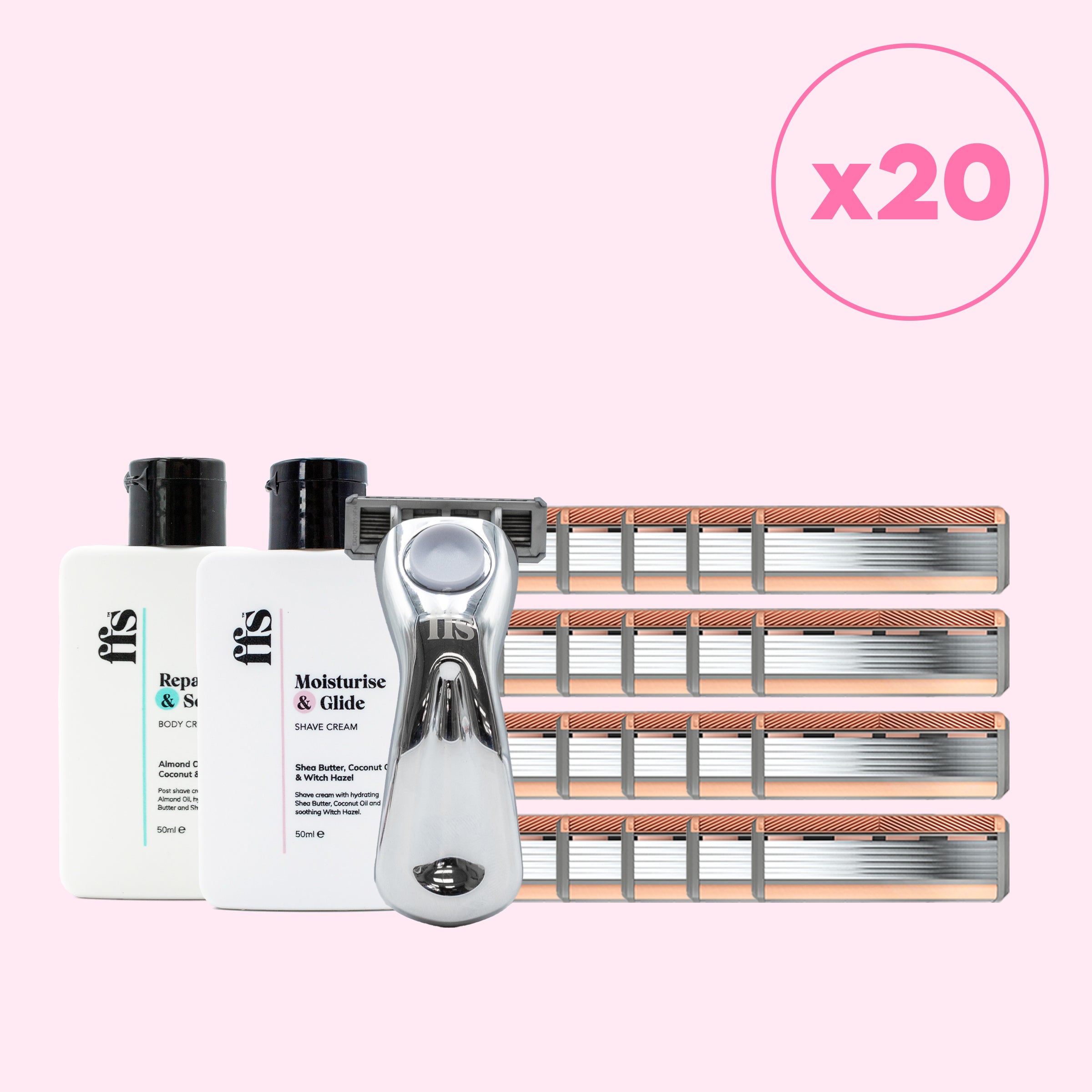 20 Refill Blade Pack Travel Bundle