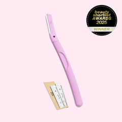Metal Dermaplaning Facial Hair Removal & Exfoliation Kit - Flamingo Pink