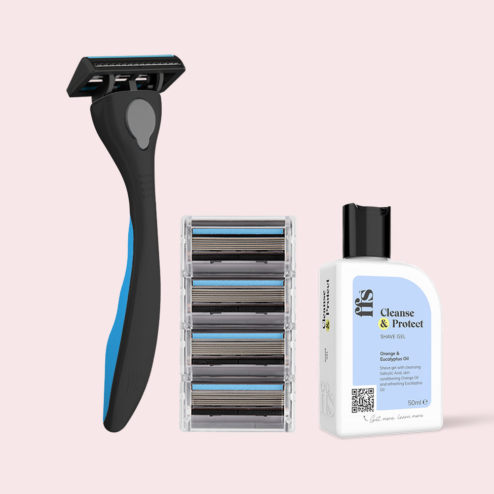 Razor Kit with Travel Shave Gel - Midnight